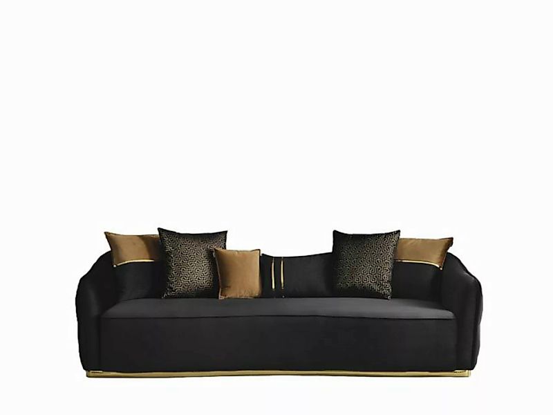 JVmoebel Sofa Schwarzes Sofa 4 Sitz Textil Grau Design Couchen Polster, Mad günstig online kaufen