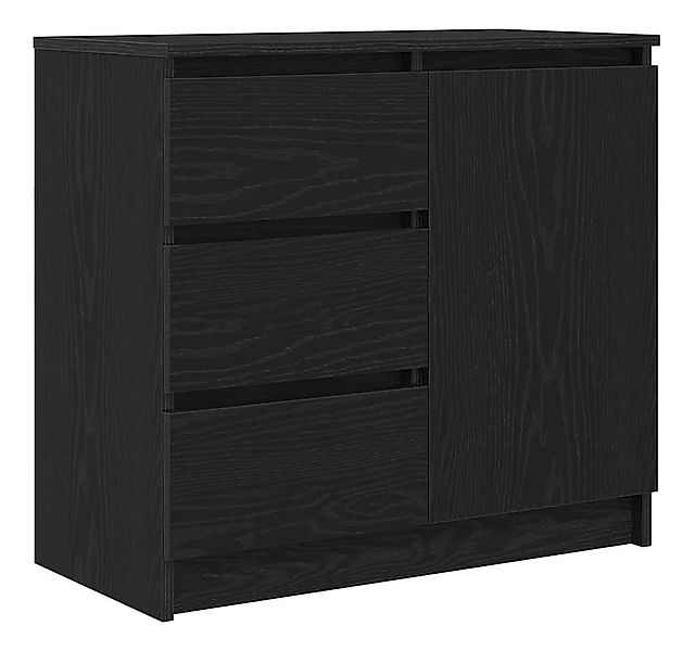 vidaXL Sideboard Sideboard mit Schublade Schwarz Eichen-Optik 71x35x65 cm ( günstig online kaufen