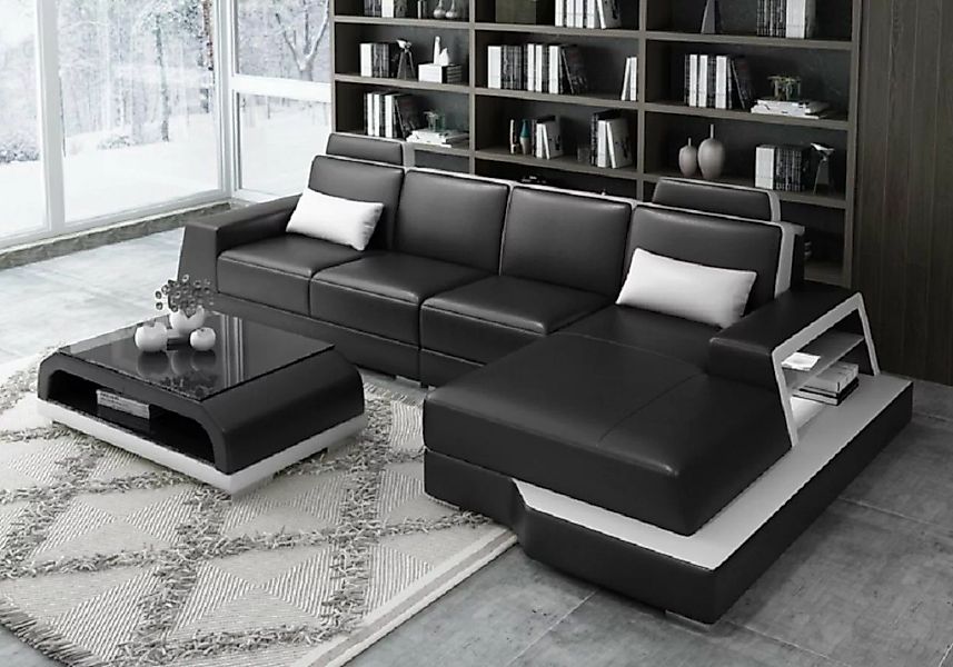 JVmoebel Ecksofa, Ecksofa Sofa Wohnlandschaft L Form Polster Couch Ledersof günstig online kaufen