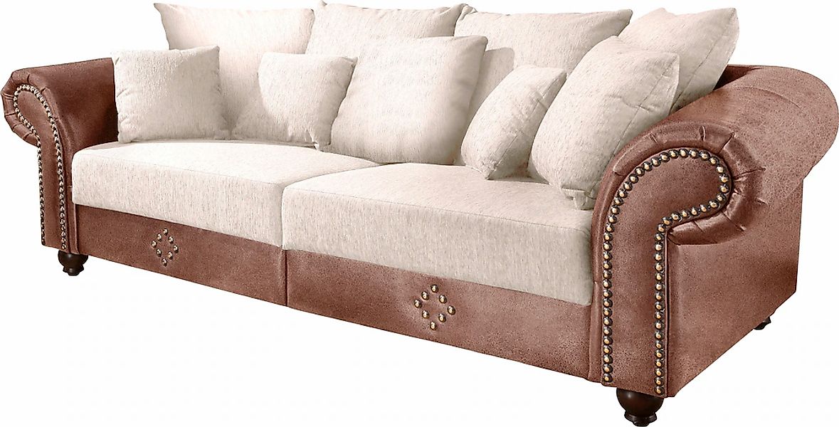 Home affaire Big-Sofa "King George Mega Sofa, viel Platz, Federkern" günstig online kaufen