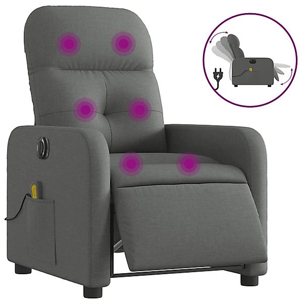 vidaXL Sessel Massagesessel Elektrisch Dunkelgrau Stoff günstig online kaufen