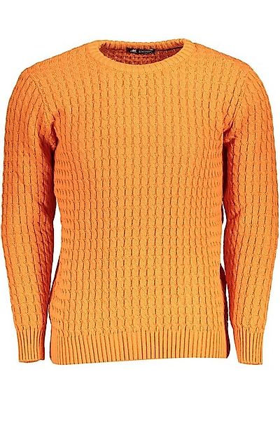 U.S. GRAND POLO Strickpullover Herrenpullover Orange mit Rundhals & Zopfmus günstig online kaufen