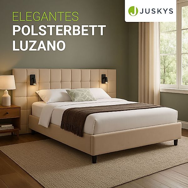 Juskys Polsterbett Luzano, 140x200 cm, Samt, günstig online kaufen