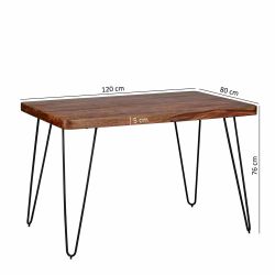 Esszimmertisch aus Sheesham Massivholz Metall Schwarz günstig online kaufen