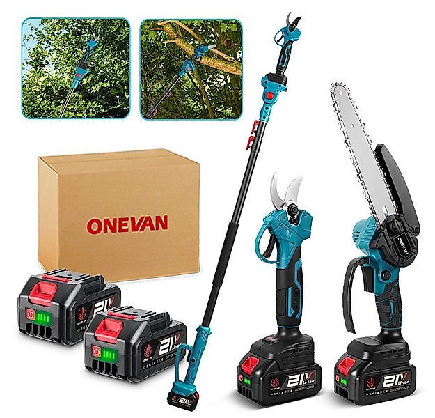 ONEVAN Akku-Hochentaster Astschere Satz 21V Bürstenloser Motor mit 2x Akkus günstig online kaufen