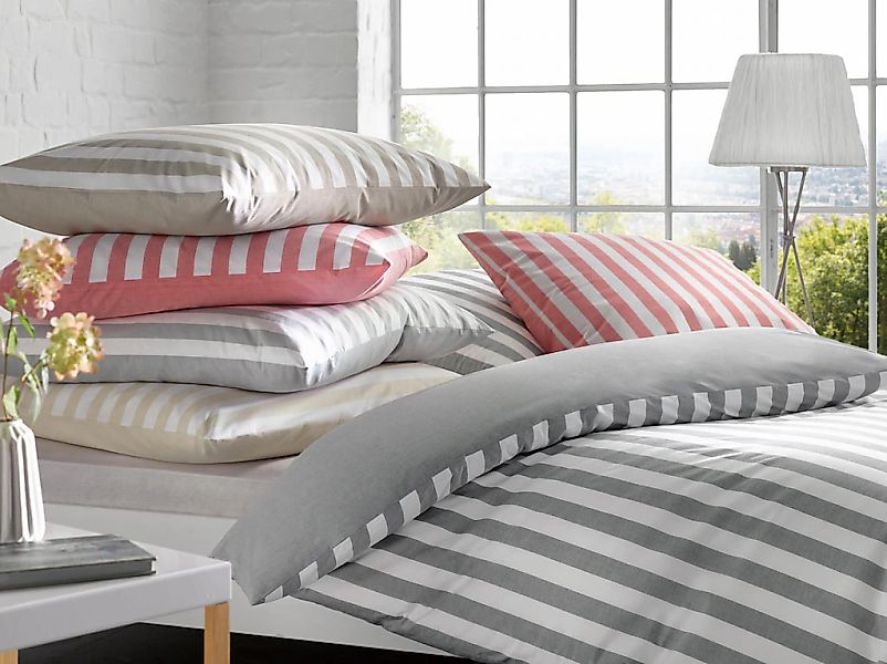 fleuresse Wendebettwäsche "Porto" 2 Stk. tlg. 100% Baumwolle, in Gr. 135x20 günstig online kaufen