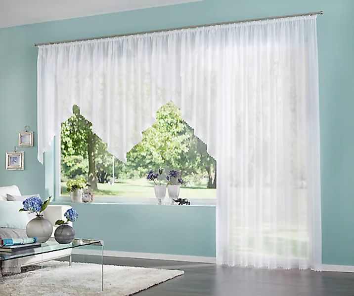 my home Gardine »Missy« Kräuselband 1 Stk. tlg. Vorhang, Fertiggardine, Sto günstig online kaufen