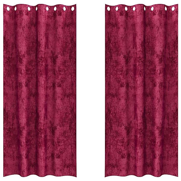 vidaXL Vorhänge 2 Stk Weinrot 260 x 140 cm Samt 4107647 günstig online kaufen