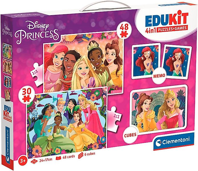 Clementoni® Puzzle Edukit, 4n1, Disney Princess, 78 Puzzleteile, Made in Eu günstig online kaufen