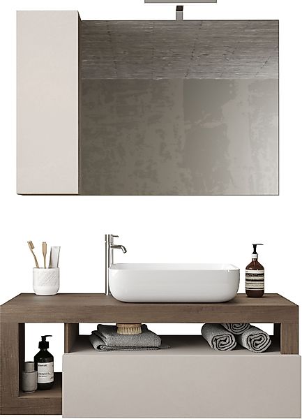 welltime Badmöbel-Set »Hamburg, Badezimmerset 2tlg. Breite 110 cm, Badmöbel günstig online kaufen