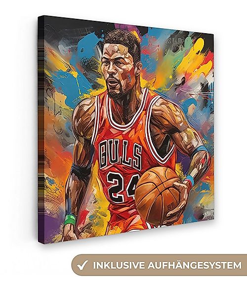 OneMillionCanvasses® Leinwandbild Basketball - Farbe - Farben - Rot, Fotodr günstig online kaufen