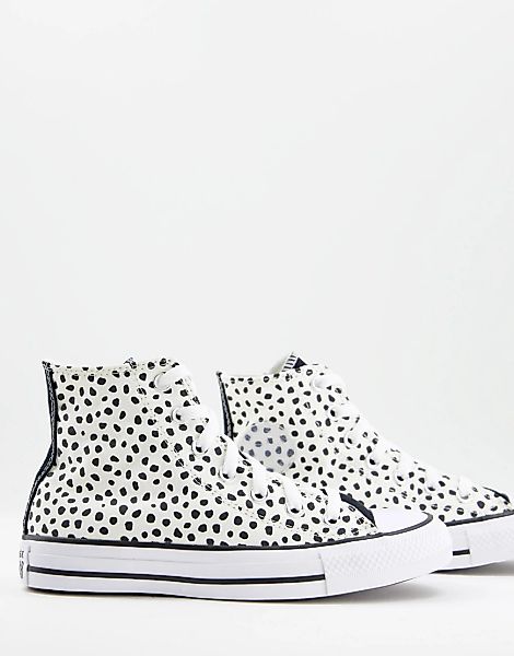 Converse – Chuck Taylor – Knöchelhohe Sneaker mit Tupfenmuster-Weiß günstig online kaufen