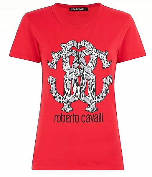 roberto cavalli T-Shirt Firenze Damen RC Monogram Print Logo Slim Fit Scoop günstig online kaufen