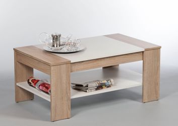 Stolkom Couchtisch "Finley mit Ablageboden, Eiche Sonoma Weiß, BxHxT 100x44 günstig online kaufen