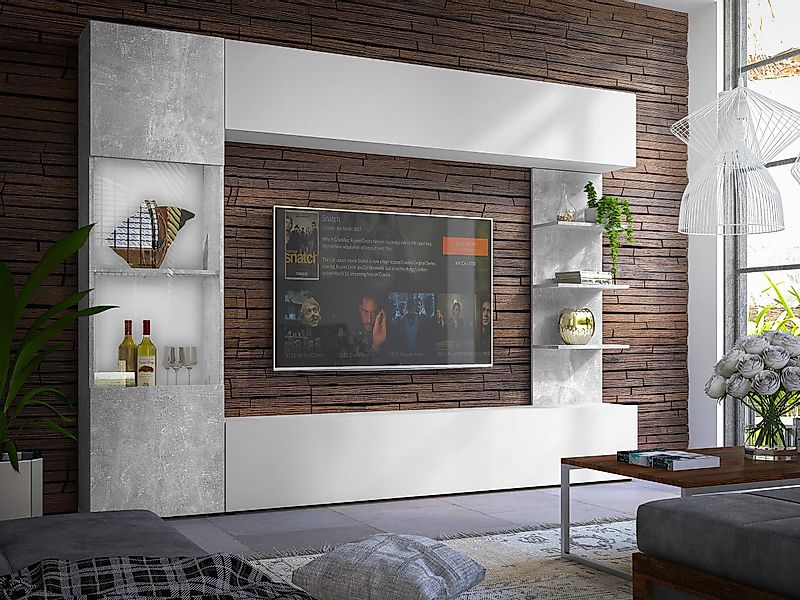 MIRJAN24 Wohnwand Lazando, (Komplett-Set, Hängeschrank, Vitrine, günstig online kaufen