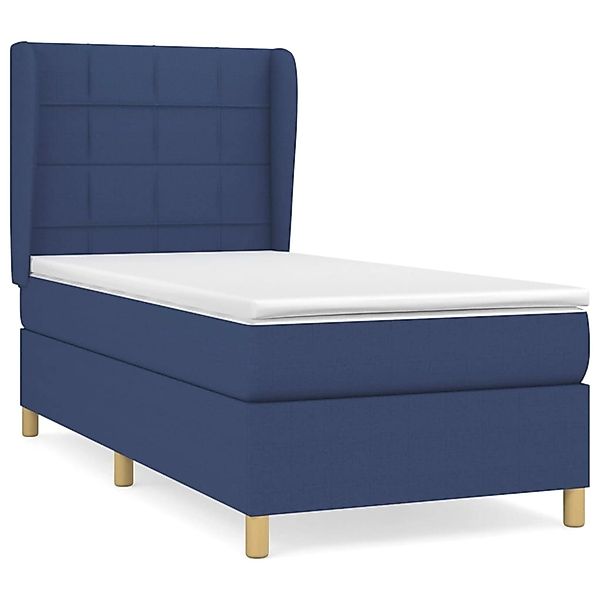vidaXL Boxspringbett mit Matratze Blau 90x200 cm Stoff1372751 günstig online kaufen