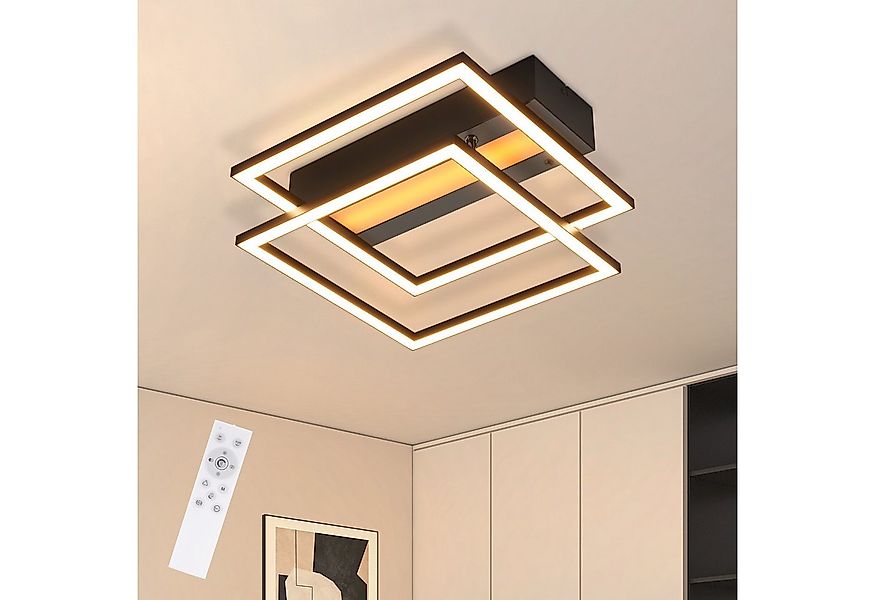 Nettlife LED Deckenleuchte Schwarz RGB Farbwechsel Dimmbar Wohnzimmer 36W M günstig online kaufen