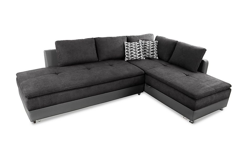 luma-home Ecksofa 15105, Dauerschläfer-Doppelbett B306/T223/H95 cm, Bettkas günstig online kaufen