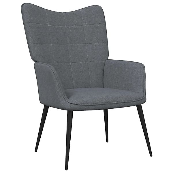 Relaxsessel Mit Hocker 62x68,5x96 Cm Dunkelgrau Stoff günstig online kaufen