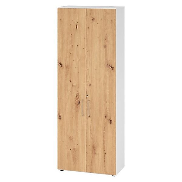 bümö Aktenschrank smart Büroschrank - 6 Ordnerhöhen Dekor: Weiß/Asteiche günstig online kaufen
