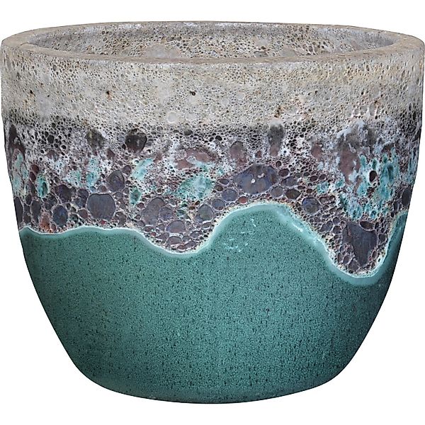 Pflanztopf  24 cm x 24 cm x 19 cm Weiß-Grün günstig online kaufen