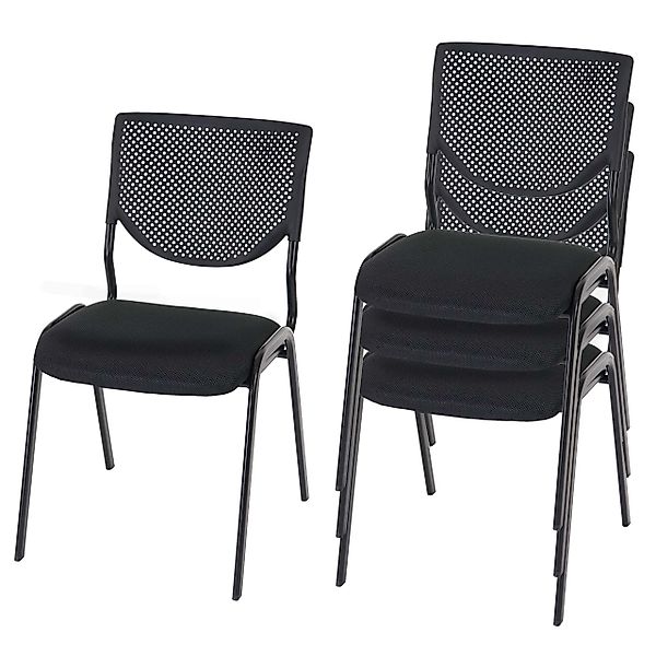 PROREGAL® Besucherstuhl 4x Besucherstuhl 83x49x58cm Stoff günstig online kaufen