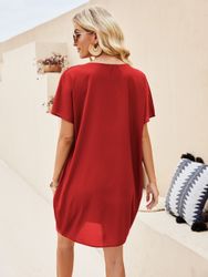 Beluring Shirtkleid Damen T-Shirt-Kleid mit V-Ausschnitt günstig online kaufen