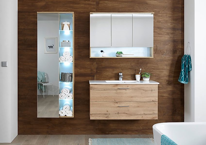 BASIC by Balculina Badmöbel-Set "Best" 3 Stk. tlg. Breite 185 cm,Badezimmer günstig online kaufen