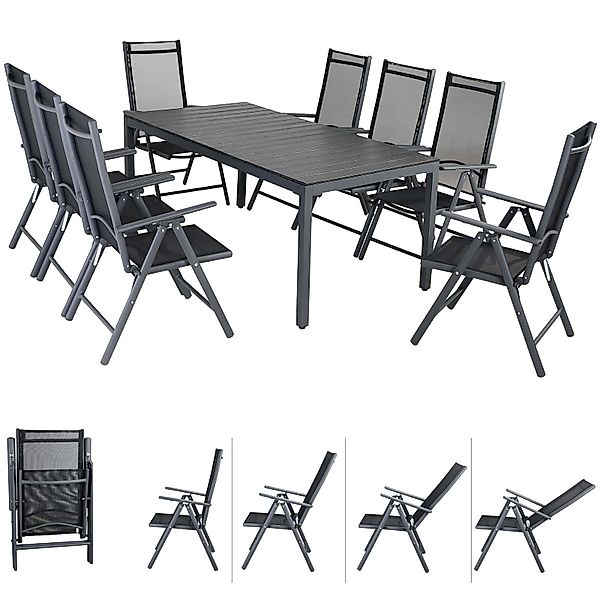 Casaria Garten-Essgruppe WPC Bern, (9-tlg), Aluminium günstig online kaufen