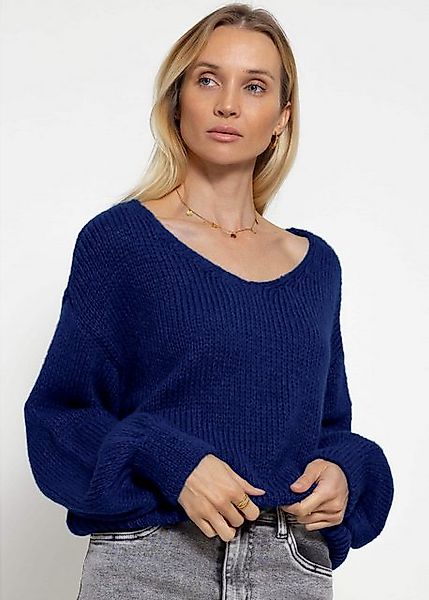 SASSYCLASSY Strickpullover Oversize Pullover Damen mit V-Ausschnitt Elegant günstig online kaufen