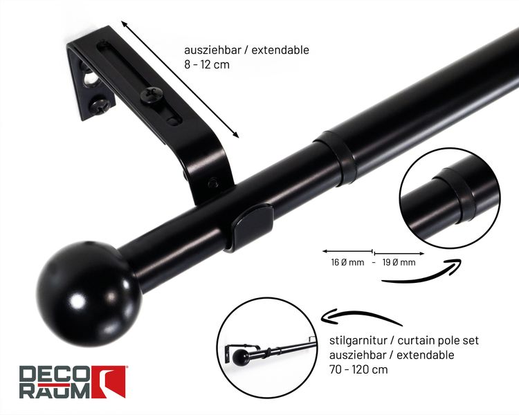Deco-Raum Gardinenstange Flexa Stilgarnitur Set ausziehbar, günstig online kaufen
