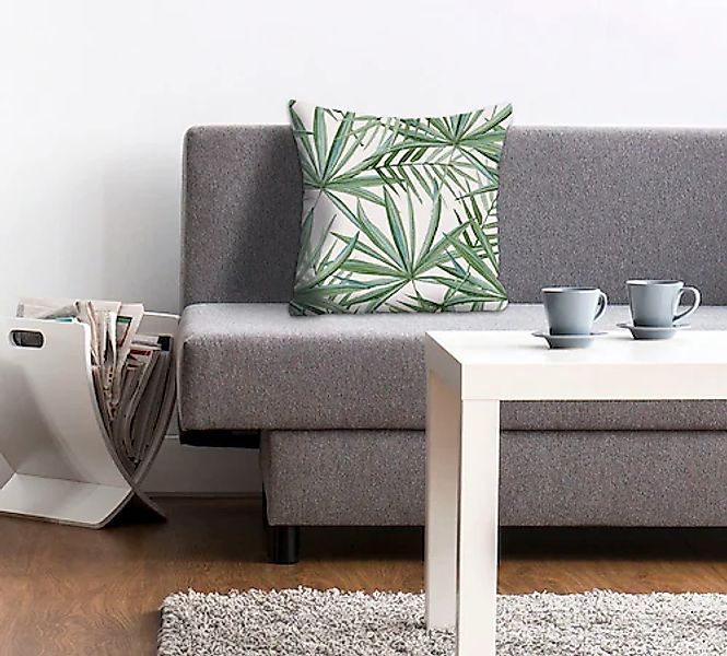 queence Dekokissen »Mia«, Kissenhülle,Palmenblätter,Tropisch,Naturmotiv,Exo günstig online kaufen