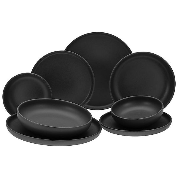 CreaTable Tafelservice Uno Black schwarz Steinzeug 8 tlg. günstig online kaufen