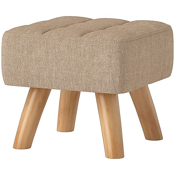HOMCOM Fußhocker Hocker mit Leinenoptik, Holzbeine, Moderner Sitzhocker Pol günstig online kaufen