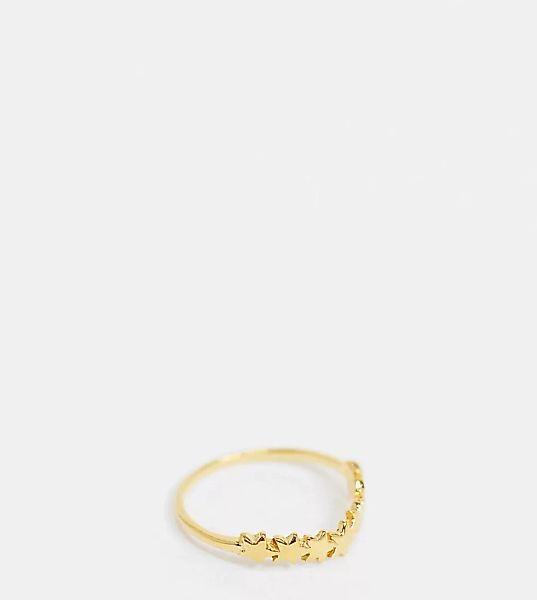 ASOS DESIGN – Vergoldeter Ring aus Sterlingsilber mit Sternendesign günstig online kaufen