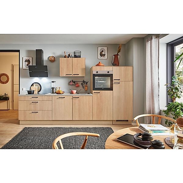 pino Küchenzeile 320 cm Eiche Aviva Anschlag rechts 2 Geräteschränke günstig online kaufen