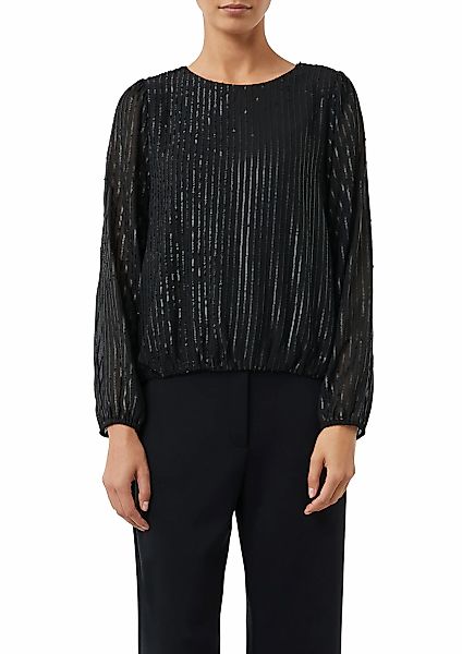 Comma Langarmbluse mit Pailetten-Muster günstig online kaufen