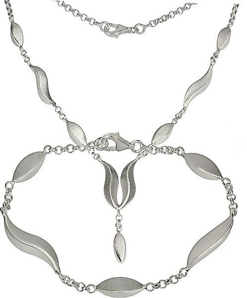SilberDream Schmuckset SilberDream Collier & Armband matt Wave (2-tlg., Sch günstig online kaufen