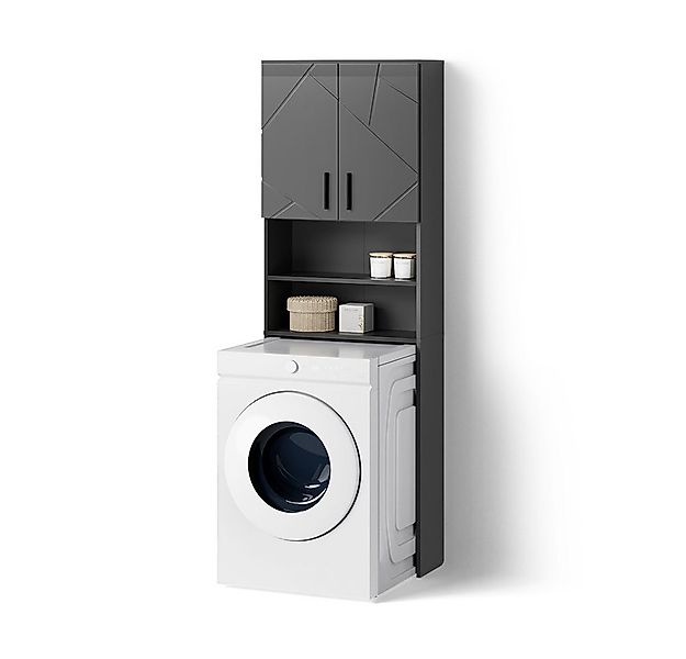 Livinity® Waschmaschinenumbauschrank Ronco, Anthrazit Hochglanz, 64 x 190.5 günstig online kaufen