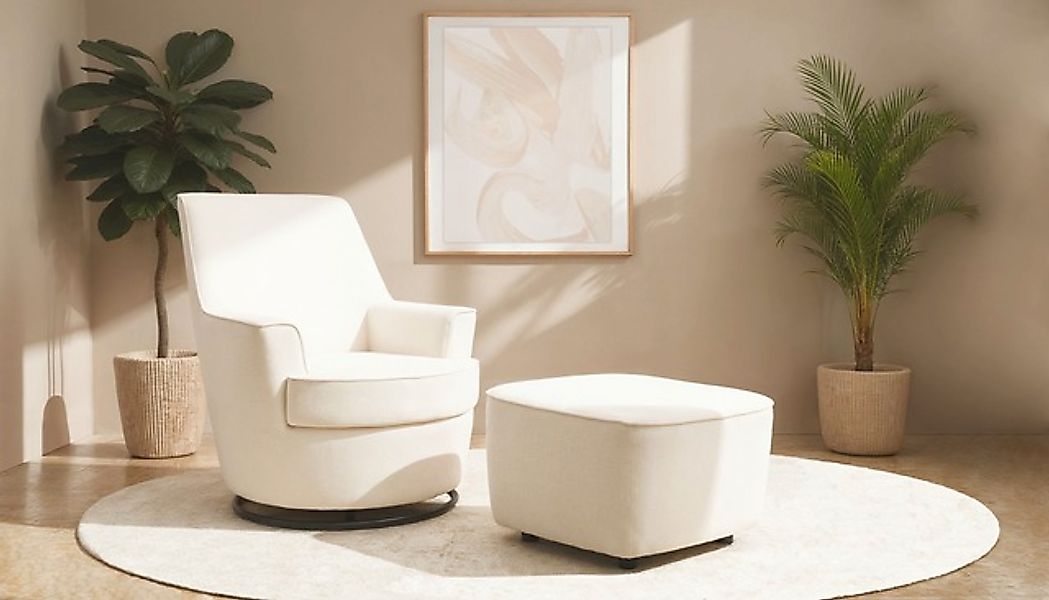 Home affaire Drehsessel »HETTY, Drehsessel mit Wippfunktion und Hocker; Les günstig online kaufen