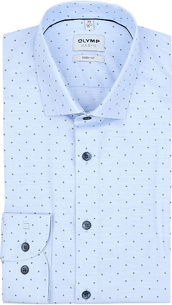 OLYMP Level 5 Hemd Druck Hellblau - Größe 38 günstig online kaufen