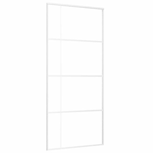 vidaXL Schiebetür ESG-Glas und Aluminium 90x205 cm Weiß 151684 günstig online kaufen
