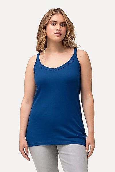 Ulla Popken Longtop Ripptop Slim V-Ausschnitt ärmellos schmale Träger günstig online kaufen