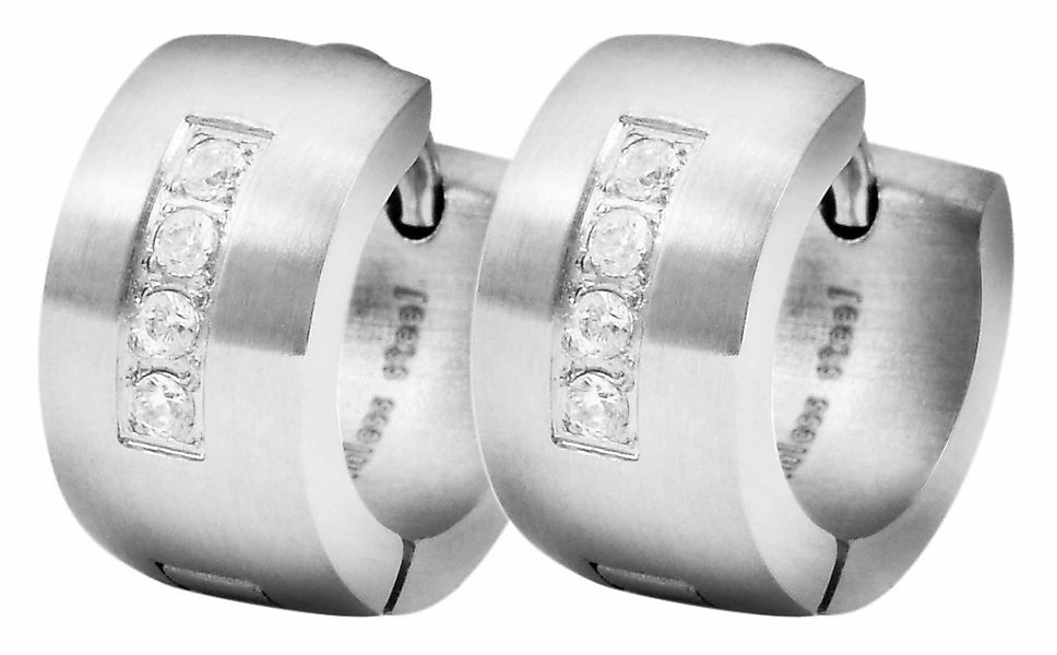 Adelia´s Klappcreolen "Damen Ohrringe – Klappcreole aus Edelstahl mit Stras günstig online kaufen