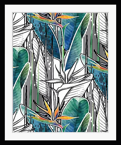 queence Bild »Watson«, Blätter-Pflanzen-Pflanzenbilder-Schwarz-Weiß-Kunst, günstig online kaufen