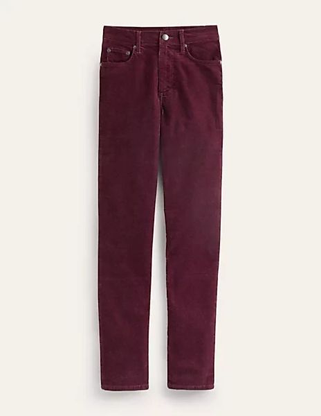 Schmale Cord-Jeans mit geradem Bein Damen Boden, Dunkles Burgunderrot günstig online kaufen