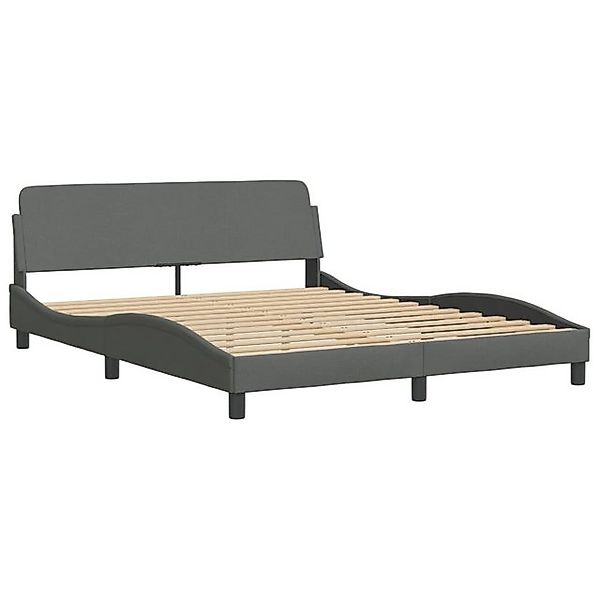 furnicato Bettgestell "Dover" Dunkelgrau 160x200 cm Stoff (1-tlg) günstig online kaufen
