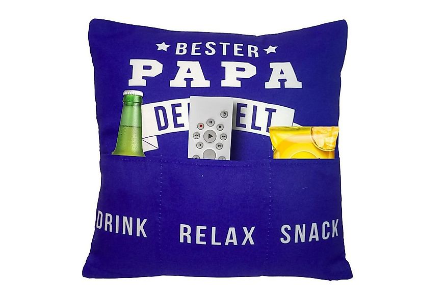 Bada Bing Dekokissen Bester Papa Kissen mit Taschen für den besten Papa tol günstig online kaufen