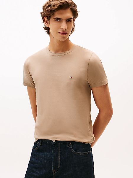 Tommy Hilfiger T-Shirt "STRETCH SLIM FIT TEE mit Rundhals und Logostickerei günstig online kaufen