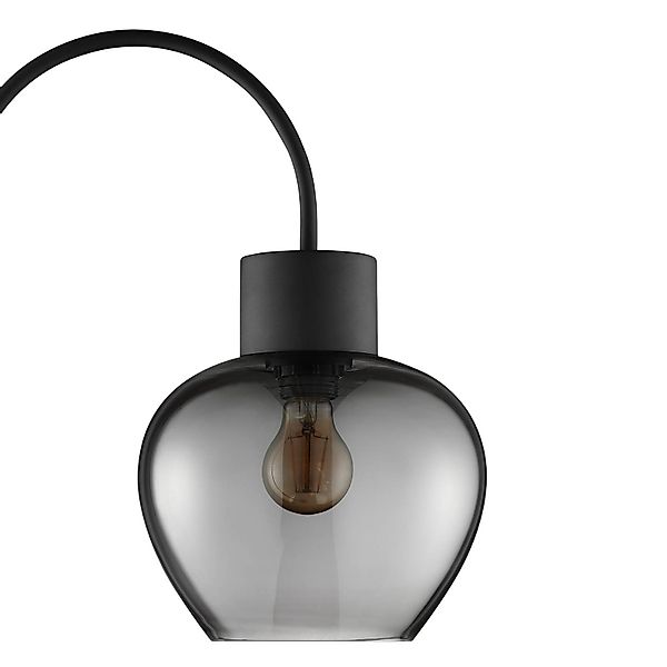 Stehlampe Ligari, schwarz/rauchgrau, Höhe 164 cm Metall/Glas günstig online kaufen